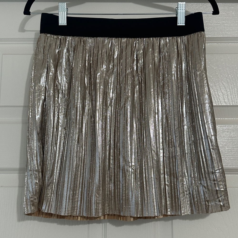 Forever 21 Shiny Silver Mini Skirt